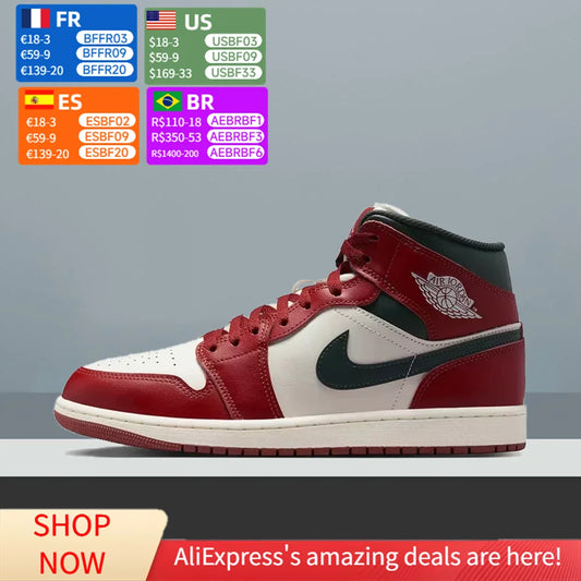 Nike Air Jordan 1 Mid -koripallokenkä, unisex – klassinen, ikoninen koripallokenkä, mukava ja monipuolinen DQ8426-105