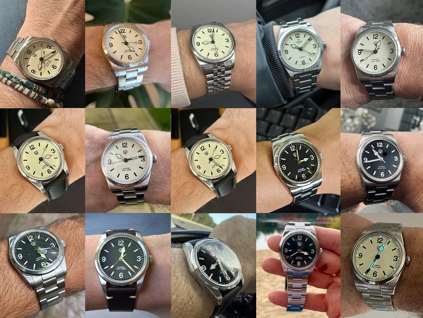 Watchdives WD1960S V2 36Mm Vintage Cream Man Watches VH31 Sweep Seconds Quartz Watch Bubble K1 Sapphire Luminous Stainless Steel