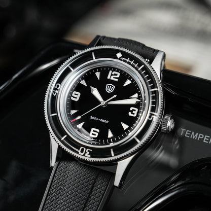 Watchdives WD50Q 38mm Watch Stainless Steel VH31 Sweep Seconds Quartz Movement Men Watches Bubble Sapphire Luminous Waterproof