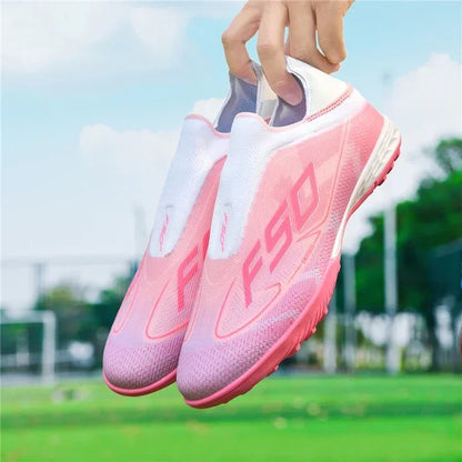 Nouvelles chaussures de football pour hommes, chaussures de futsal antidérapantes pour matchs en extérieur, chaussures de soccer ultralégères, chaussures de sport de haute qualité, chaussures à cheville haute et respira