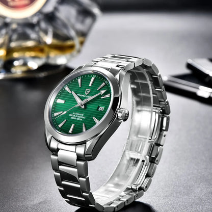 Montre de luxe pour homme PAGANI DESIGN – Modèle automatique mécanique (calibre 8215), en acier inoxydable, étanche, avec affichage de la date et aiguilles luminescentes