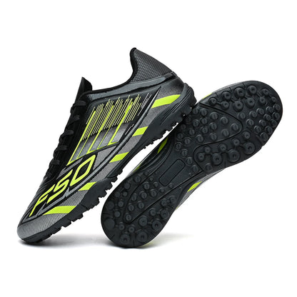 TF Soccer Cleats Men Women Kids PU Synthetic Upper Rubber Outsole Wear-Resistant Non-Slip Training Shoes