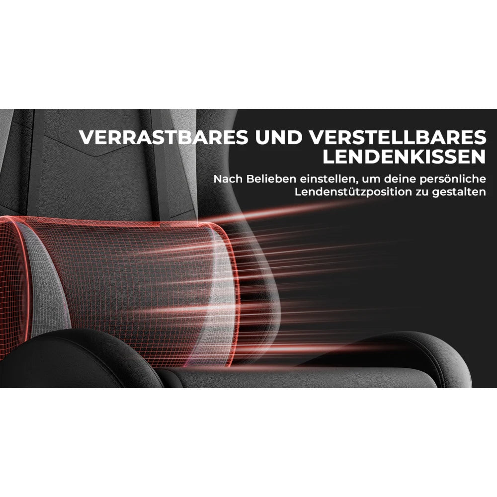 Gaming Chair Ergonomic Gaming Chair with Waist Cushion and Headrest, Office Chair Height Adjustable, Chair for Adult Girls Boy