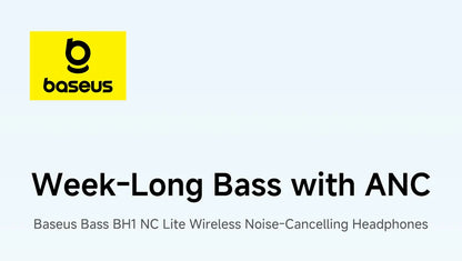 Baseus Bass BH1 NC Lite ANC Wireless Headphones Bluetooth 6.0 Noise Cancelling Headset 80H Battery Over Ear Earphones