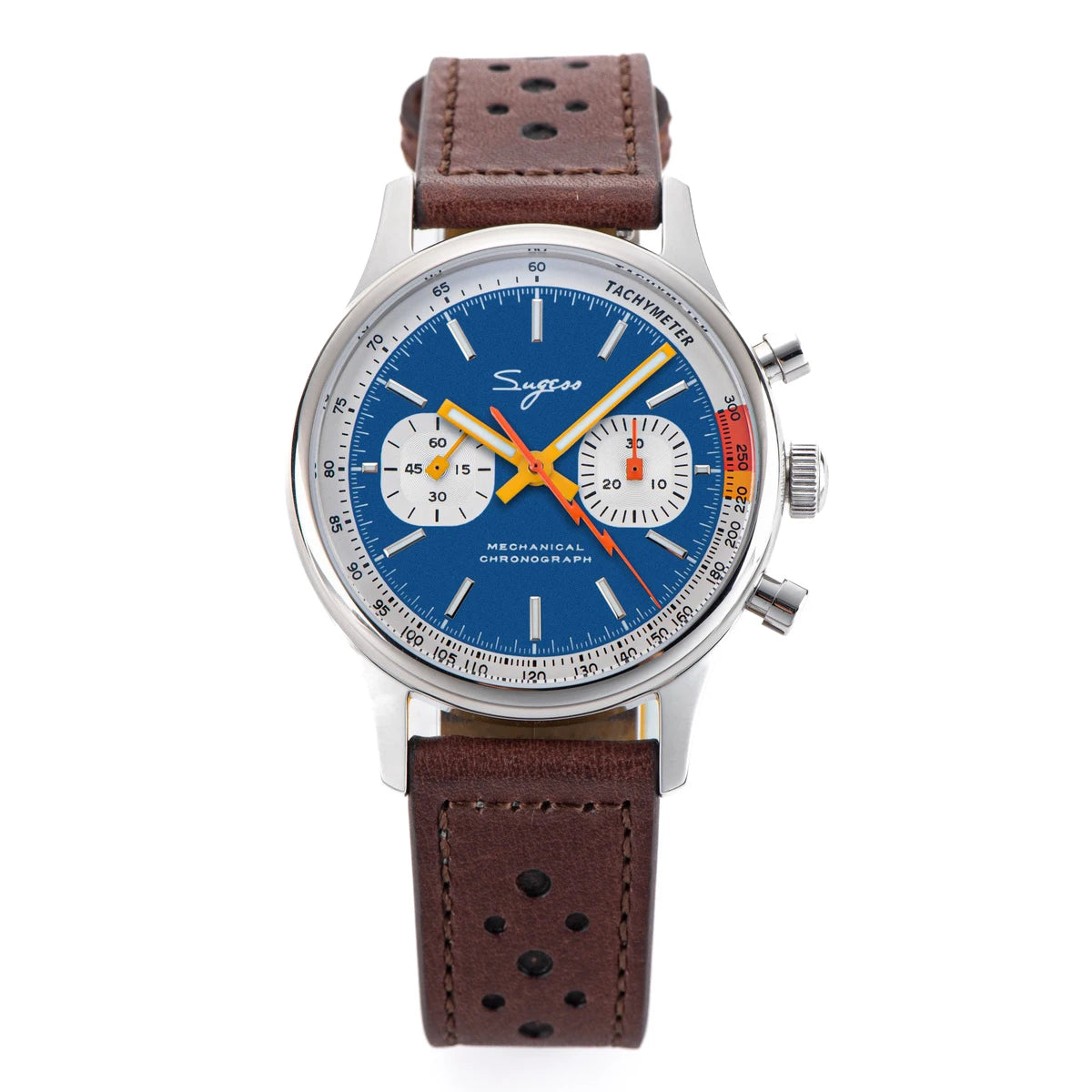Sugess Pilot Watch ST19 Origin Movement Swanneck Wristwatch Mechanical Chronograph Sapphire Crystal Military Limited Racing 1963