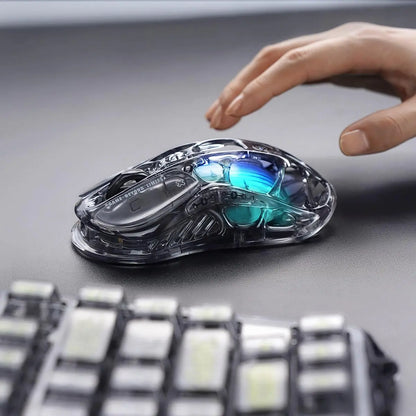 GravaStar Mercury M2 Wireless Gaming Mouse, Lightweight Hollowed-Out Design, 5 Programmable DPI, 26,000 DPI, PAW3395DM Sensor