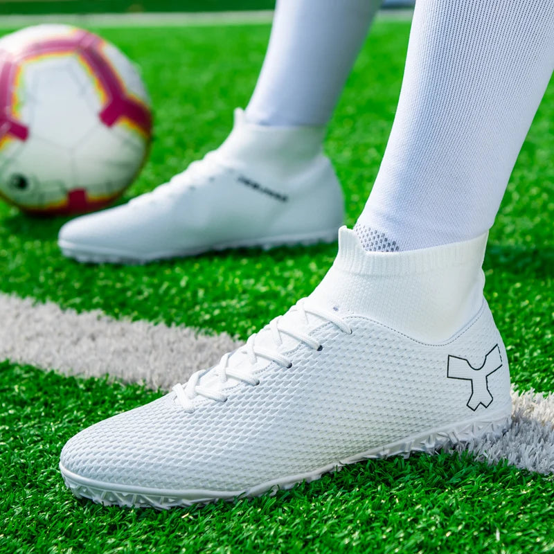 New Unisex Long Spike Football Boots Men Broken Nail Soccer Shoes AG/TF Training Soccer Cleats Sneakers Non-Slip Ankle Shoes