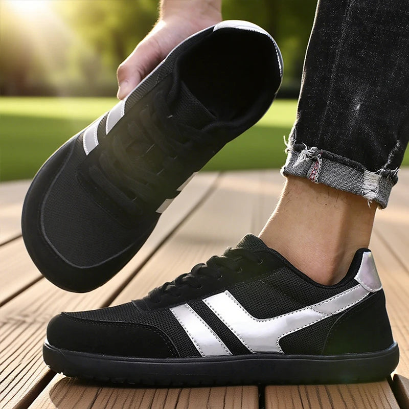 Men's tennis shoes with wide toe box, barefoot minimalist breathable comfortable outdoor walking shoes, sports casual blue shoes 2025