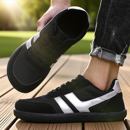 Men's tennis shoes with wide toe box, barefoot minimalist breathable comfortable outdoor walking shoes, sports casual blue shoes 2025