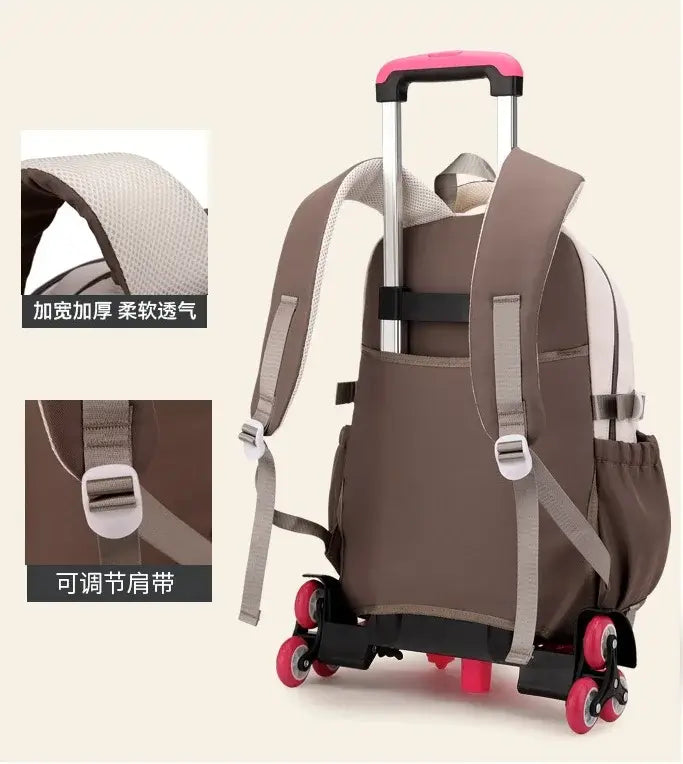 Fortnite Student Rolling Backpack Large Capacity Waterproof Lightweight Design Minimalist Laptop School Bag Casual Travel Bag
