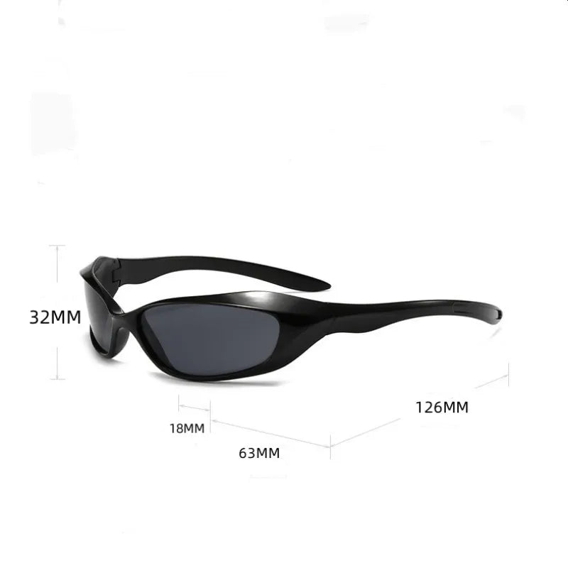 KLASSNUM Y2K Punkowe okulary sportowe dla mężczyzn i kobiet Future Sense Okulary przeciwsłoneczne Markowe designerskie imprezowe z ochroną UV400 Modne okulary ochronne Nowość