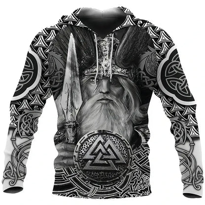 2024 Mens Hoodies Eagle Tattoo Pattern Vikings 3D Printed Fashion Casual Harajuku Hip Hop Autumn And Winter Oversized Sudaderas, Produit gaming premium Fraquane, équipement gamer