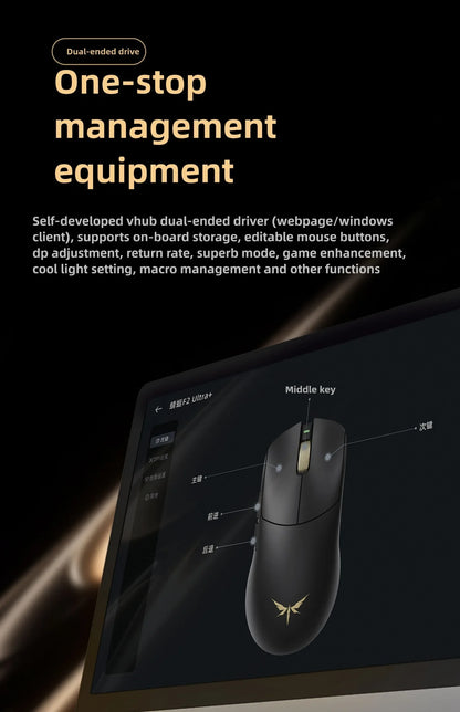VGN Dragonfly F2 ProMax/Ultra Esports Gaming Mouse 42000DPI 0.125ms For Csgo Latency Wired/Wireless Dual 8K 3-mode PAW3395/3950