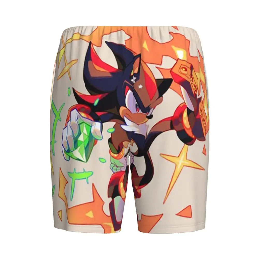 Pantalones cortos de pijama personalizados de Sonic the Hedgehog para hombre, para dormir y estar por casa