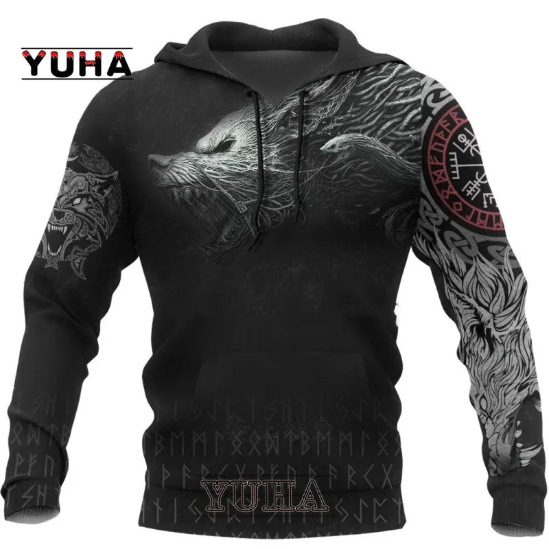 Wolf Printed Hoodies Men 3D Hoodies Brand Sweatshirts Jackets Quality Pullover Fashion Tracksuits Animal Streetwear Out