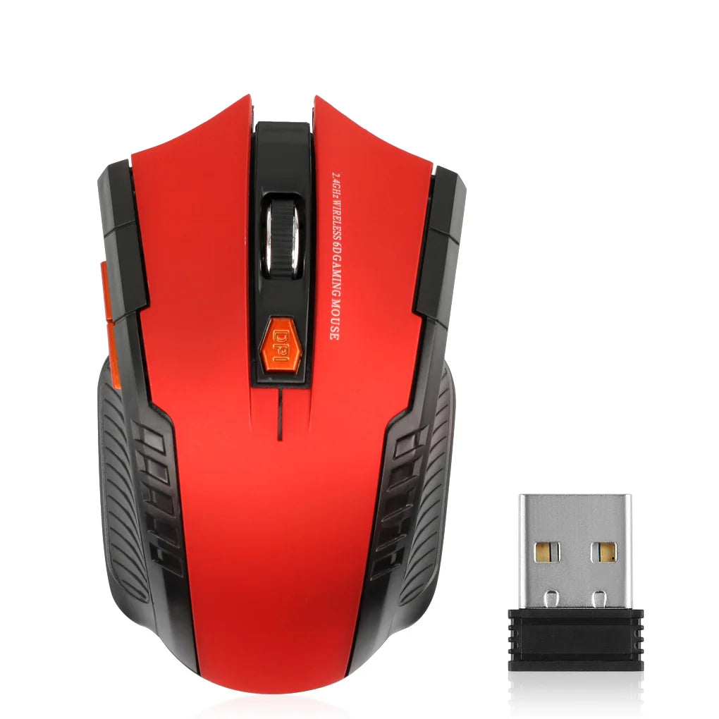 2.4G Wireless Mouse 1600DPI Optical Gaming Mouse with USB Receiver, 6-Button Ergonomic Wireless Mouse for PC, Laptop & Computer