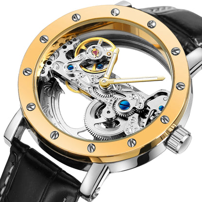 2026 Top Brand Luxury Steel Skeleton Tourbillon Automatic Watch Men's Leather Mechanical Waterproof Luminous Elegant Wrist Clock