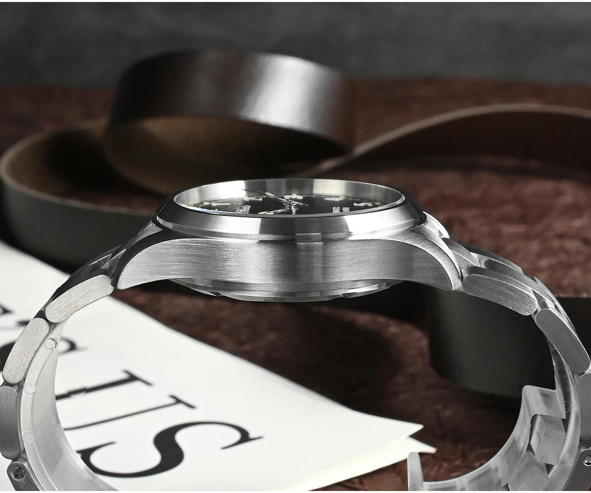 San Martin Simple Men's Watch 37mm Pilot Miyota 8215 Classic Military Explore Automatic Mechanical Watches Waterproof 100m