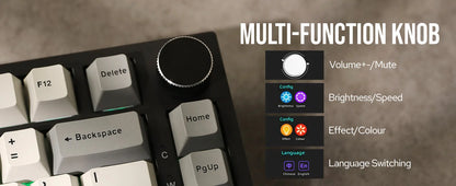Ajazz AK820 Pro 75% Gasket-mounted Bluetooth 5.1/2.4G Wireless/Wired Mechanical Keyboard with TFT Screen for Mac/Win
