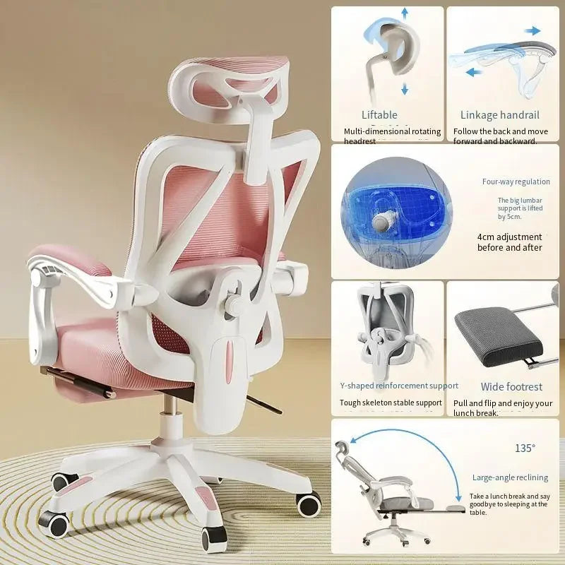 UVR Gaming Computer Chair Mesh Breathable Staff Chair Ergonomic Design Armrest Chair Sitting Comfort Home Office Chair Furniture