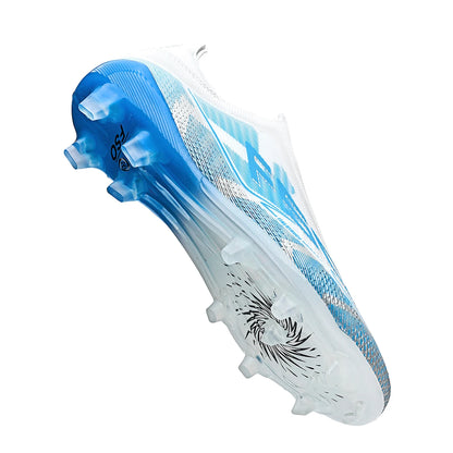 Chaussures de football classiques AG/FG, crampons longs résistants à l'usure en TPU, tige en tissu mélangé PU, antidérapantes et confortables pour le football en plein air pour enfants