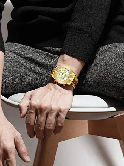 BIDEN Multi-functional men's quartz watch luxury waterproof night light business style diving series casual fashion watch