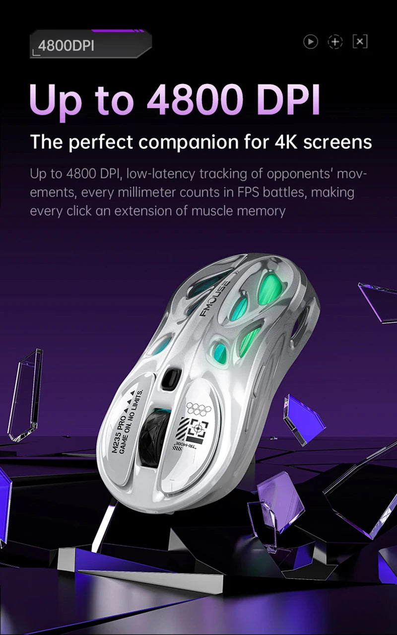 Wireless 2.4G Tri-Mode Rgb Gaming Mouse Hollow Lightweight Design With Chroma Lighting Wired Bluetooth E-Sports Mouse Controller