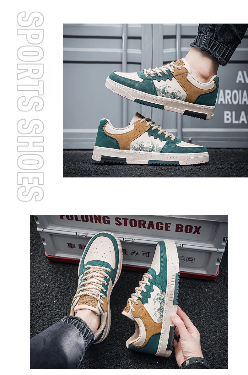 autumn new men casual shoes Outdoor Breathable Flat Shoes Fashion LaceUp Sneakers Men Comfort Trendy Sports Shoes Zapatillas