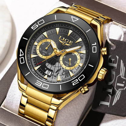 LIGE Luxe herenhorloges Casual zakelijk horloge Herenmode Waterdicht Militair herenhorloge met kwarts Montre Homme