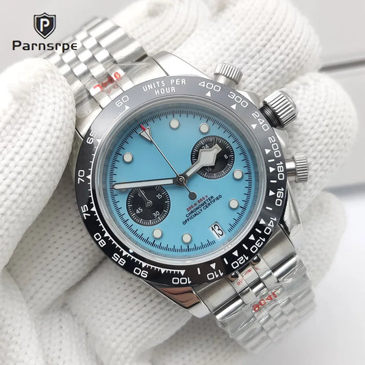 Men's watch 2025 new design vintage quartz watch 5ATM waterproof sports chronograph AR sapphire VK64 watch relogio masculino