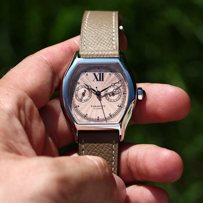 FARASUTE Nieuw 36 mm herenhorloge met quartz uurwerk VH64, roestvrij staal, sportief en modieus, saffierglas, waterdicht herenhorloge