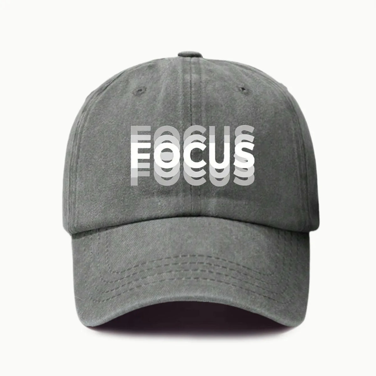 FOCUS Print Cap Washed Cotton Adjustable Classic Style Baseball Cap, Sports Duckbill Hat for Men and Women