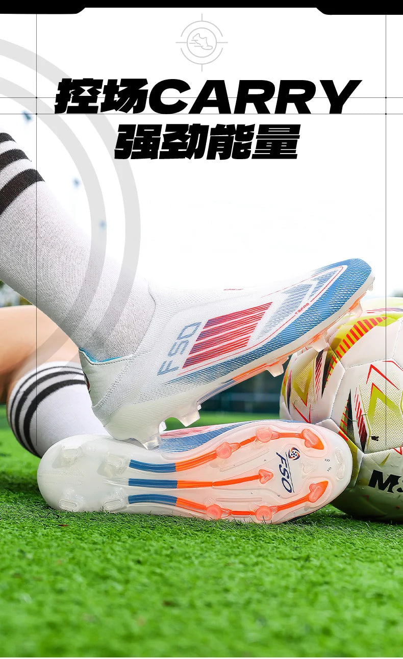 New Men Soccer Shoes Cleats Training Boys Sport Football Boots FG/TF Non Slip Match Breathable Adult Long Spikes Outdoor Sneaker