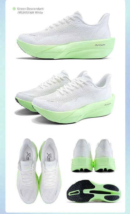 IRUNSVAN Carbon Fiber Sneakers Beginner/Advanced Running Shoes Breathable and Comfortable Thick Bottom Training Shoes Unisex 130