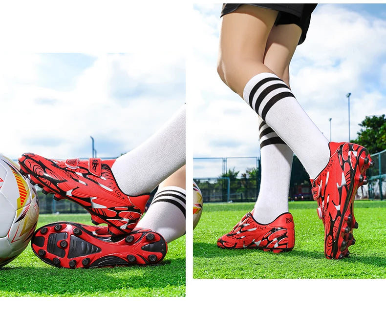 Scarpe da calcio per bambini, scarpini professionali da scuola, tacchetti per erba, allenamento sportivo, calzature outdoor e futsal per ragazzi, 28-38