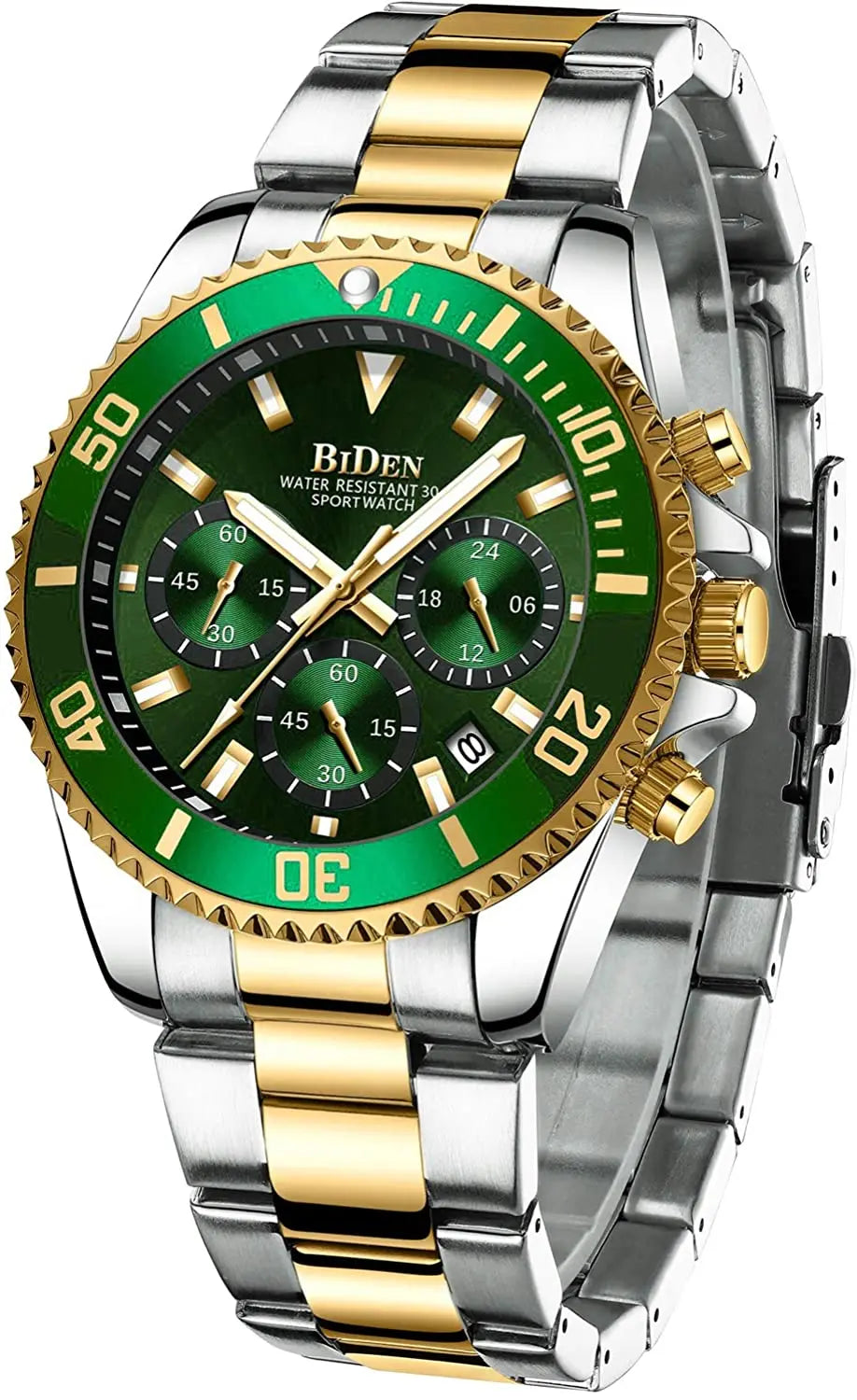 BIDEN Multi-functional men's quartz watch luxury waterproof night light business style diving series casual fashion watch