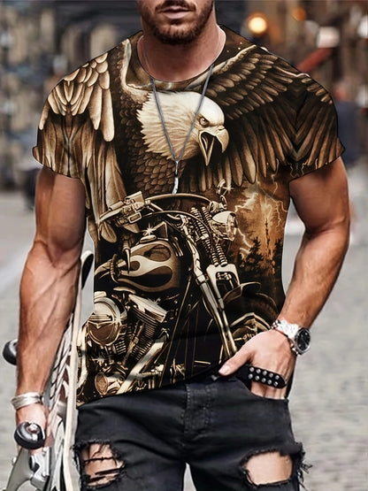 Fashion Eagle Graphic T Shirts Luxury T-Shirt Summer Men's T-Shirts Casual Tops Short Sleeve T-Shirt 3D Printing Men Clothing