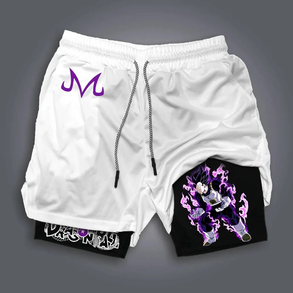Pantalones cortos unisex de verano con estampado de anime de Dragon Ball Vegeta, estilo Harajuku, nuevos, deportivos, transpirables, de secado rápido y de doble capa