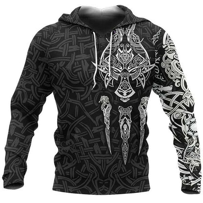 2024 Mens Hoodies Eagle Tattoo Pattern Vikings 3D Printed Fashion Casual Harajuku Hip Hop Autumn And Winter Oversized Sudaderas, Produit gaming premium Fraquane