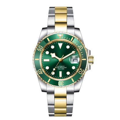 Custom logo NH35 MIYOTA 8215 Automatic Men Watch Luxury Diver Two Tone Gold 316L Stainless Steel Sapphire 10ATM Sterile Sunburs