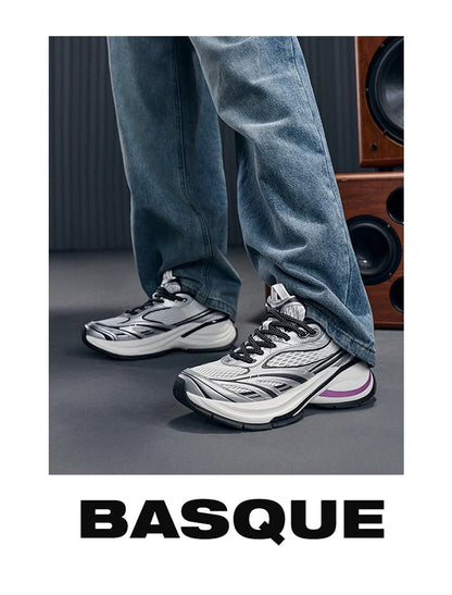 Xtep Basque 3 Men's Sneakers, Retro Fashion, Breathable Luxury Height-Increasing Sports Shoes, Spring 2026, Model 874219320001