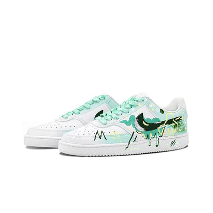 Räätälöidyt lenkkarit Nike Court Vision 1 ”Mint Gorgeous” Huiya Käsintehdyt High Street Campus -lenkkarit, liukumattomat miesten lenkkarit