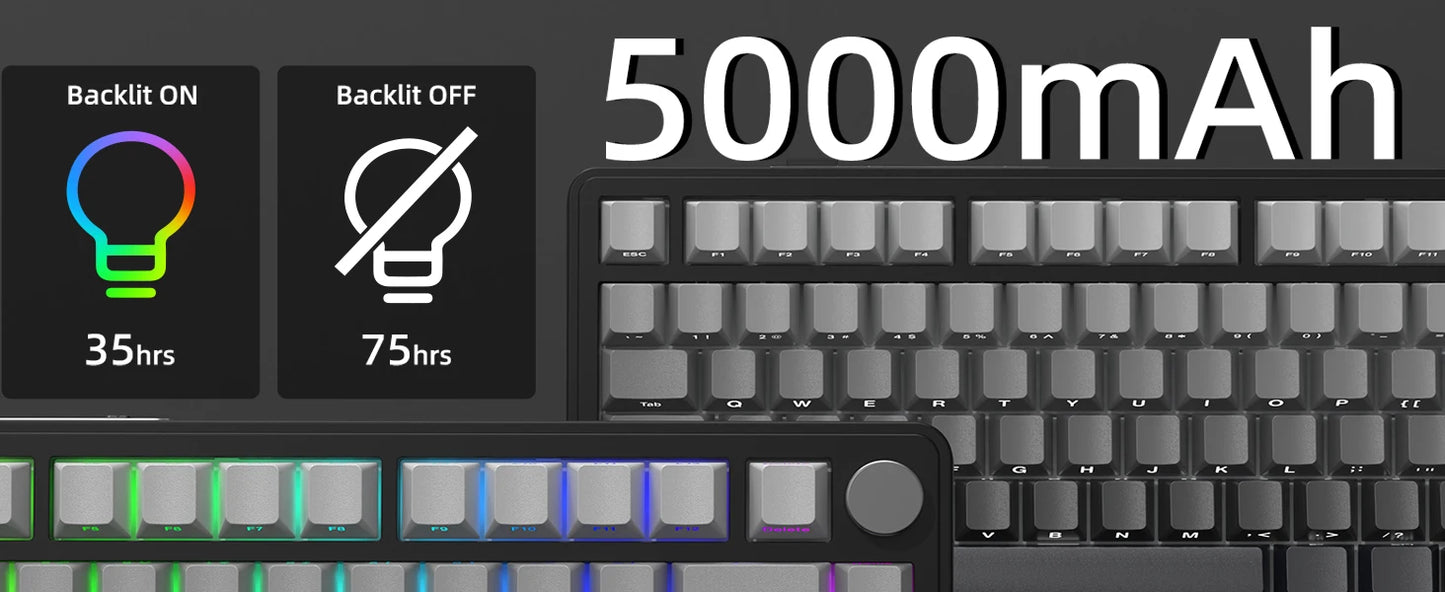 ATTACK SHARK X85 Tri-mode Gasket 75% Mechanical Keyboard with CNC Knob, 5-Layer Padding, Hot Swappable, RGB Backlight, NKRO