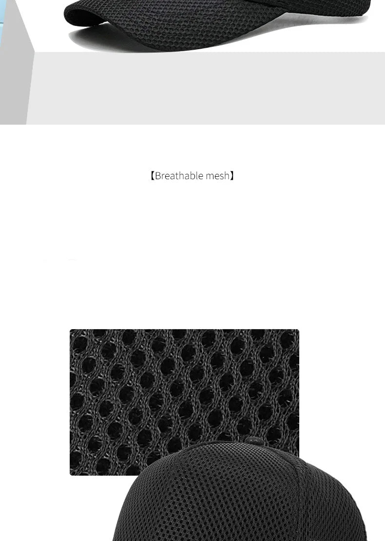 60-64cm Big Head Mesh Breathable Baseball Cap Men And Women Thin Section High Top Hat Outdoor Sunscreen Sun Hat Duck Tongue Hat