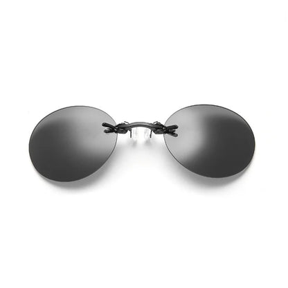 New Round Rimless Sunglasses Men Matrix Morpheus Men's Classic Clamp Nose Glasses  Mini Frameless Brand Design Glasses UV400
