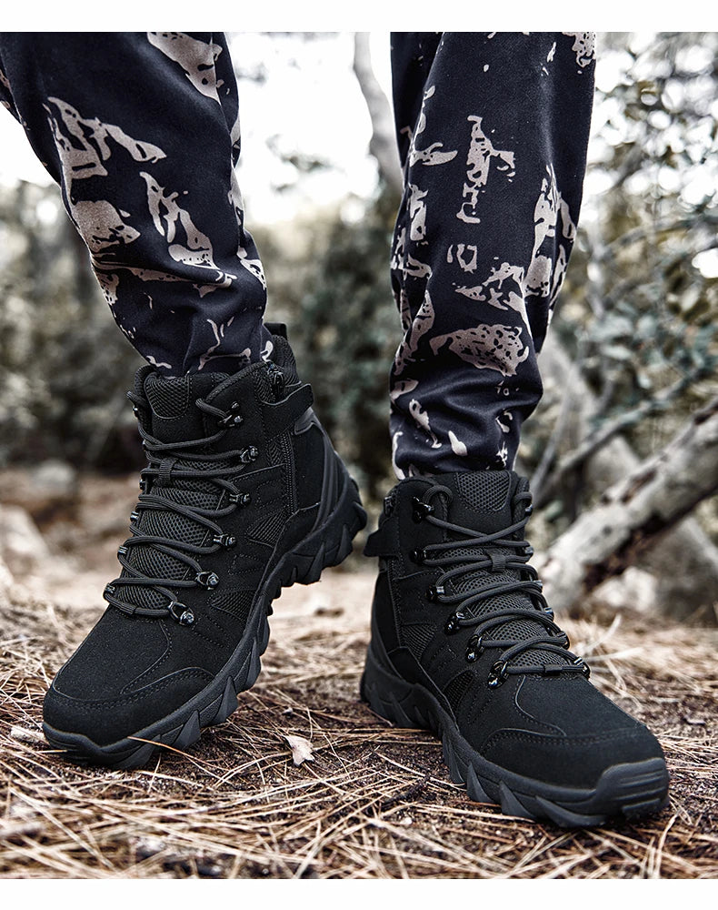 Upgraded Tactical Combat Training Boots Male Outdoors Camping Anti-wear Rapid Response Hiking Shoes Fishing Hunting Sneakers Men