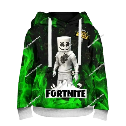 Autumn New Sweatshirt T-shirt  Fortnite 3D Digital Printing Loose Comfortable Hooded Pullover