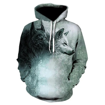 Sudadera de anime con cabeza de lobo feroz. Sudaderas con capucha impresas en 3D. Ropa de moda para hombre y mujer. Ropa infantil de Harajuku. Abrigo de hombre.