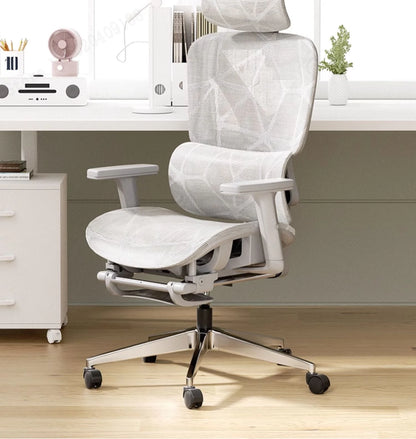 E07 Pro Ergonomic Office Chair Gaming Chair with Footrest, Adjustable Lumbar Support, Reclining Backrest, Comfortable Executive Desk Chair