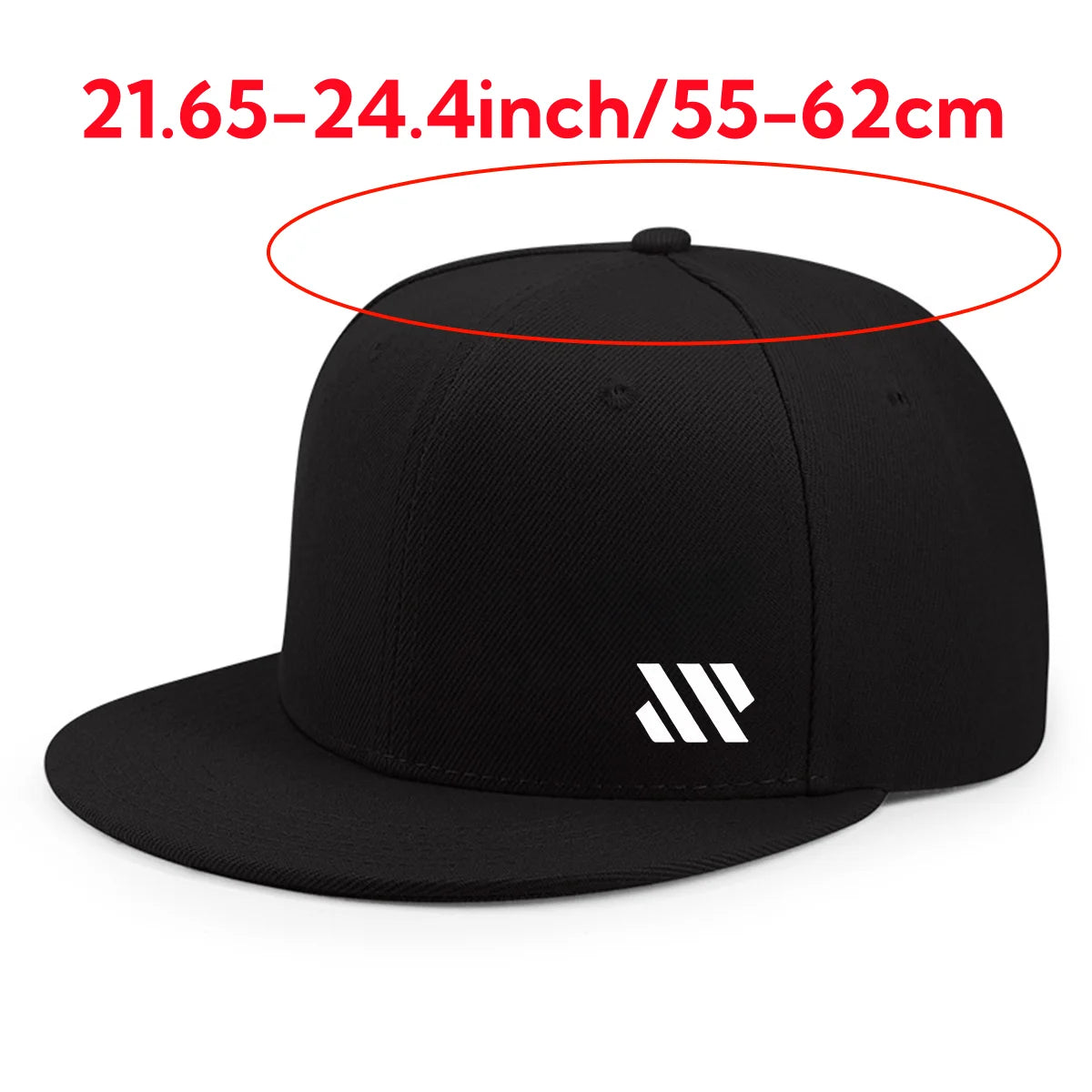 Baseball Hat With White Logo Unisex Adjustable Breathable Flat Brimmed Hat Lightweight Outdoor Travel Hat Headwear